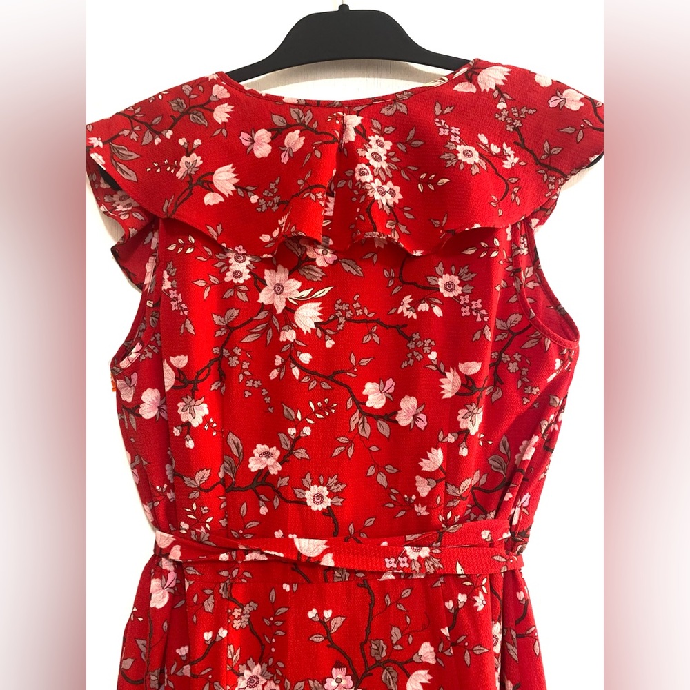 Max Studio Patterned Ruffle Wrap Mide Dress - Picture 7 of 7
